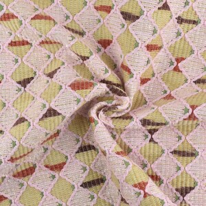Designer Fancy Pink Strukturierte Diamant Geometrische Polsterung Stoff Für Vorhänge | Einzigartige Wohnkultur Stoff Für, Kissenbezüge, Wanddekoration