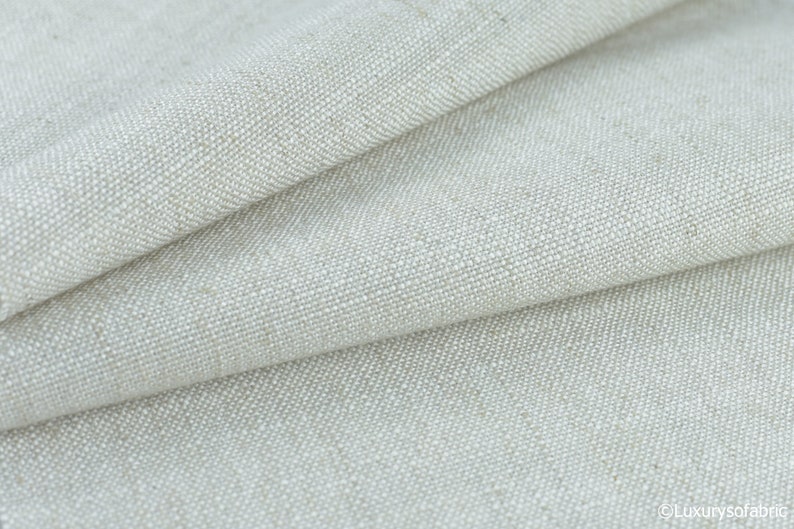 Heavy Upholstery Natural Linen Fabric by the Yard for Dining Etsy