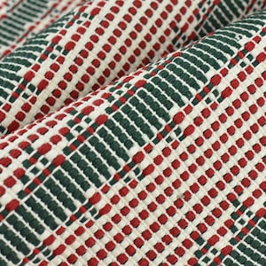 Extra Heavy Weight Cotton Blend Corase Woven Uphosltery Fabric|Christmas Red and Green Fabric For Pillow,Accent Chair,DIY Project