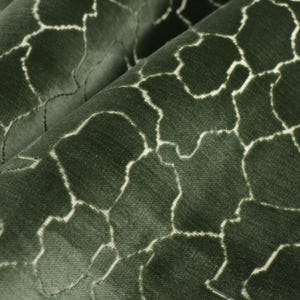 Heavy Weight Green Abstract Geometric Cut Velvet Upholstery Fabric For Chair|Velvet Fabric For Furniture Reupholstery