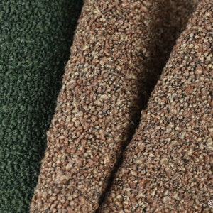 Schwere Wolle gemischt Grün Braun Boucle-Stoff Texture Chunky Polster Stoff Schüttgut / 57 "Breite 610GSM