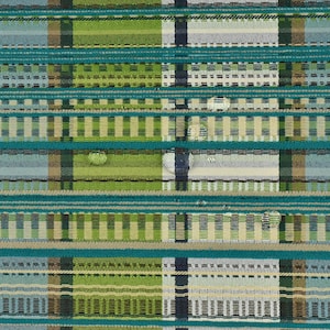 Green and Blue Abstract Geometric Indoor Outdoor Upholstery Fabric For Chair Sofa|Water Repellent Furniture Fabric For Cushion Pillow