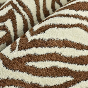 Schwerer Wollmischung Braun Zebra Skin Polsterstoff Für Stuhl|Designer Schwarz und Weiß Wild Animal Skin Fabric Für Couch 55 "W / 850GSM