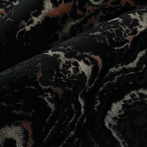 Heavy Weight Black Gold Abstract Geometric Raised Cut Velvet Upholstery Fabric By The Yard For Chair Ottoman|Luxury 3D Cut Velvet Fabric
