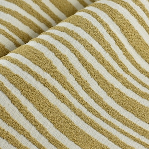 Large Abstract Geometric Boucle Strip Upholstery Fabric in Yellow and Cream For Home Decor Project Pillow, Dining Chairs Sofa