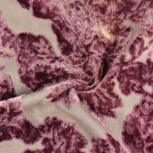 Designer High End Pink Abstract Floral Raised Cut Velvet Home Decor Fabric For Chair Drapery Garment|High Quality Velvet Fabric By Yard