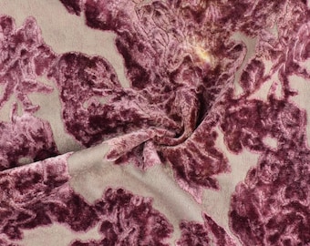 Designer High End Pink Abstract Floral Raised Cut Velvet Home Decor Fabric For Chair Drapery Garment|High Quality Velvet Fabric By Yard