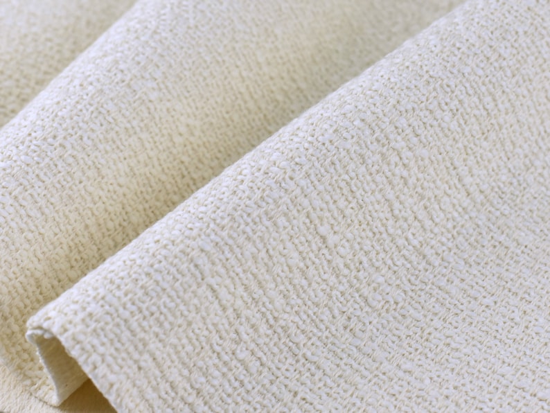Stain Resistant Easy Clean Upholstery Fabric|ivory Chunky Textured ...