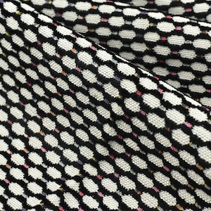 Heavy Weight Colorful Oval Dot Cut Velvet Upholstery Fabric For Chair|Retro Geometric Fabric|Multicolor Boho Check Pattern Furniture Fabric
