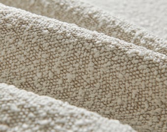 Tissu bouclé robuste de designer COTTON HILL Tissu d'ameublement rétro texturé pour décoration d'intérieur, par mètre