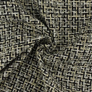 Multi-Colored Modern Small Check Geometric Upholsetry Fabric For Chair|Heavy Weight Woven Textured Furniture Fabric For Couch Ottoman