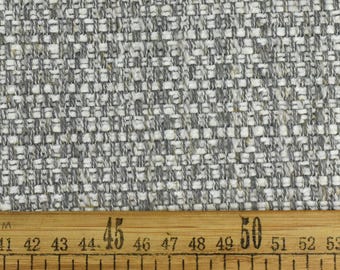 Heavy Weight Linen Blend White and Grey Chunky Woven Upholstery Fabric For Chair Couch Pillow
