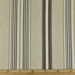 Tessuto per tappezzeria e tendaggi in jacquard a righe in cotone e lino rustico, solo per cuscini di sedie/tessuto a righe in stile fattoria per sacco di grano
