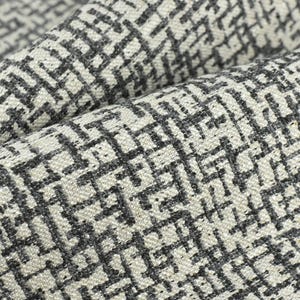 Woll-Leinen-Mischung Abstrakter Geometrischer Creme Charocal Luxus Strukturierter Polsterstoff|Moderner Schwerer Stoff Für Stühle,Sofa,Kissen
