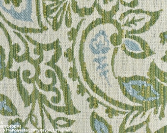 Tela de tapicería Blue Green Upholstery Group Paisley Linen Blend para decoración del hogar / Tela de tapicería jacquard a rayas / Tela de tapicería a cuadros verdes