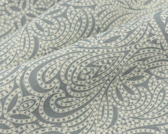 Tela de tapicería Jacquard floral azul y blanco de estilo rústico vintage, resistente, para sillón o retapizado de estilo campestre retro.