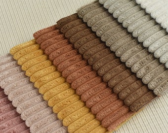 2.5 Wide Wale Corduroy Srtip Velvet Upholstery Fabric For Chair|Vintage Corduroy Fabric Heavy Duty For Furniture Reupholstery-17 Colors