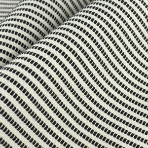 Vintage Black and White Stripe Geometric Cotton Blend Upholstery Fabric For Furniture|Heavy Farmhouse Striped Fabric For Chair Cushion Couch
