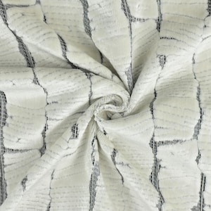 Heavyweight Ultra Soft Cream White Abstract Geometric Raised Cut Velvet Upholstery Fabric For Chair|Modern Plushed Pile Velvet For Couch