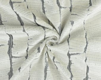 Heavyweight Ultra Soft Cream White Abstract Geometric Raised Cut Velvet Upholstery Fabric For Chair|Modern Plushed Pile Velvet For Couch