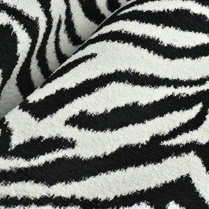 Schwere Wollmischung Schwarz-Weiß-Zebrahaut-Polsterstoff für Stuhl | Vintage Wildtierhaut-Stoff für Couch 55 "W / 850GSM