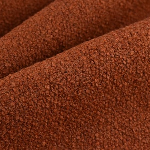 Heavy Duty Nubby Textured Rust Brown Boucle Upholstery Fabric For Couch|Designer Thick Furniture Fabric|Fabric For Pillow Seat Cushion Bench