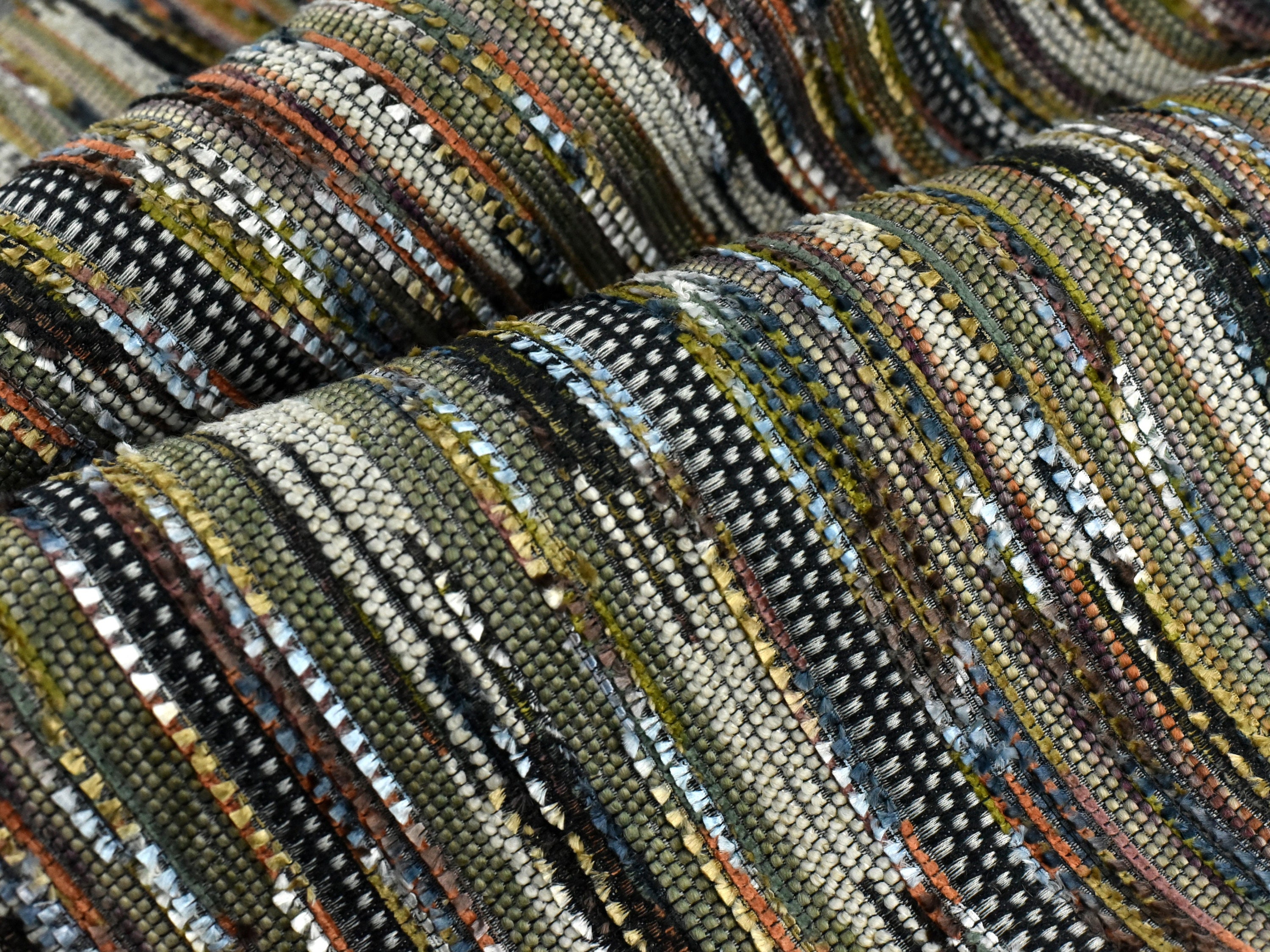 Multi Colored Modern Pattern Multi-colored Modern Wool Blend Tweed Design Abstract Stripes ...