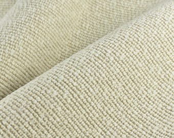 Heavy Weight Wool Blend Cream Tan Boucle Upholstery Fabric For Chair|Vintage 3D Looped Textured Boucle Fabric For Cushion Curtain Headboard