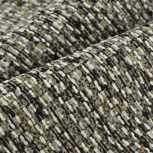Tessuto per tappezzeria in tweed bouclé pesante con colori nero, bianco e marrone per il rivestimento di mobili/Bouclé unico per il tuo spazio domestico speciale