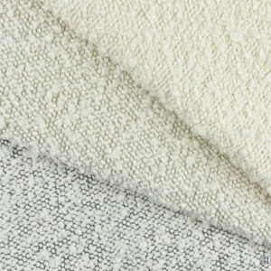 Ivory Cream Boucle Fabric Nubby Curly Texture Upholstery Fabric By The Yard Densely Woven And Heavy Upholstery For Chair