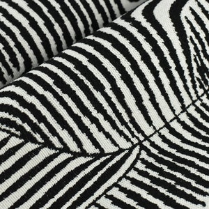 Tessuto per tappezzeria pesante con motivo geometrico astratto in bianco e nero per sedia e pouf/tessuto jacquard a righe color arancione bruciato per mobili