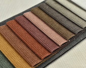 Small Waffle Pattern Corduroy Upholstery Fabric For Couch|Solid Color Skin Friendly Extra Soft Chair Fabric By The Yard|21 Color Option