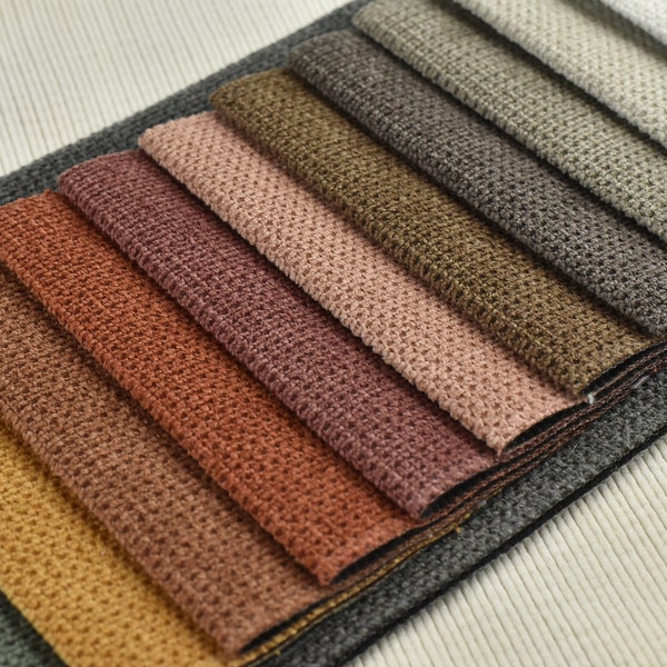 Petit tissu d'ameublement en velours côtelé gaufré pour canapé | Tissu de chaise extra doux de couleur unie extra doux par mètre | 21 couleurs au choix