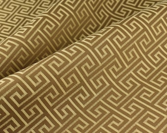 Vintage griechischen Schlüssel Geometrische Jacquard Wohndekor Stoff Für Vorhang und Stuhl|Braun Geometrische Deko Stoff|Bauernhof Stoff Sperrgut