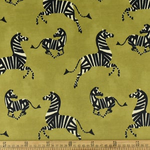 Chartreuse Green Playful Zebra Velvet Upholstery Fabric|Arts and Crafts Animal Print Thick Velvet Upholstery Fabric For Chair Pillow Cushion