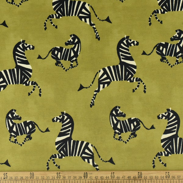 Chartreuse groene speelse zebra fluwelen bekledingsstof | Kunst en ambachten Dierenprint Dik fluwelen bekledingsstof voor stoelkussenkussen