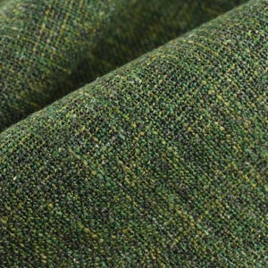 Heavy Weight Linen Blend Green Black Multi Colored Sofa Fabric|Modern Textured Woven Fabric For Dining Chair|Fabric By The Yard