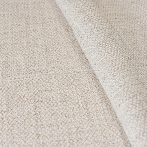 Heavy Weight Cream Flax Linen Fabric Dover Crescent Upholstery Fabric By The Yard Chunky Fabric for Chair Couch Pillows Covers