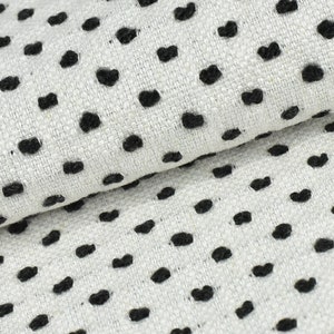 Black And White Jacquard Dot Textured Linen Blend Upholstery Fabric By The Yard|Burnt Orange Heavy Upholstery For Chair 57&quot;W/600GSM