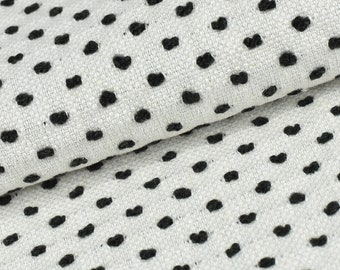 Black And White Jacquard Dot Textured Linen Blend Upholstery Fabric By The Yard|Burnt Orange Heavy Upholstery For Chair 57"W/600GSM