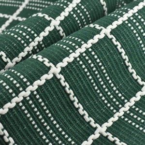 Extra Heavy Weight Christmas Green Chunky Plaid Geometric Woven Upholstery Fabric For Chair|Fabric For Christmas Decor|Fabric For Couch