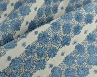 Zwaargewicht blauwe geometrisch gesneden fluwelen bekledingsstof|Luxe abstracte verhoogde structuurstof voor stoel, bank en kussen