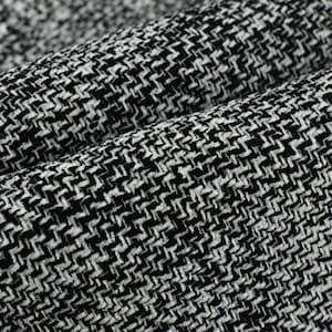 Black and White Upmarket Chenille Woven Heavy Duty Upholstery Fabric|Designer Luxury Home Decor Ottoman Chair Fabric By The Yard-55&quot;W/780GSM