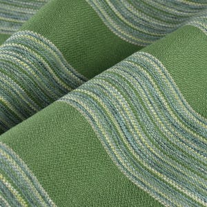 Linen Blend Vintage Blue Green Jacquard Stripe Country Upholstery Fabric For Chair Cushion|Chic Farmhouse Yellow Stripe Fabric By The Yard