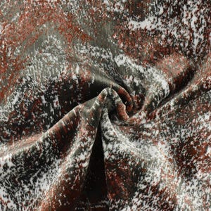 Heavy Weight Burnt Orange Grey White Abstract Pattern Cut Velvet Upholstery Fabric For Chair|High End Velvet Fabric For Couch Pillow