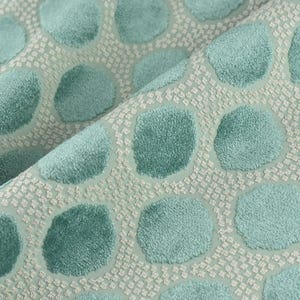 Heavy Weight Teal Green Dot Geometric Raised Cut Velvet Upholsetry Fabric For Chair Couch|High Quality Abstract Spot Velvet Fabric