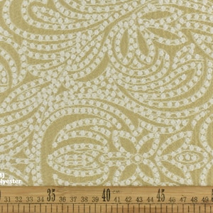 Tessuto da tappezzeria giallo in misto cotone e lino per sedia/striscia, tessuto jacquard geometrico floreale per cuscino da panca