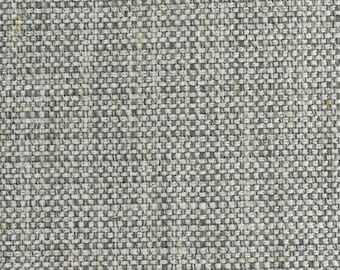 Heavy Weight Linen Blend White and Grey Woven Furniture Upholstery Fabric For Chair Couch Pillow|Modern Reupholstery Fabric For Chair Repair