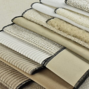 Designer Schweres Baumwollleinengewebe / reiner Wollpolsterstoff für Innenausstattungsdesign|Cremeweißgrauer Sherpa Boucle-Cordstoff