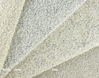 Ciężka i miękka tkanina obiciowa Boucle o dużych lokach na zasłony, fotele, sofy | Biała Boucle | Kremowa Boucle | Zielona Boucle | Brązowa Boucle